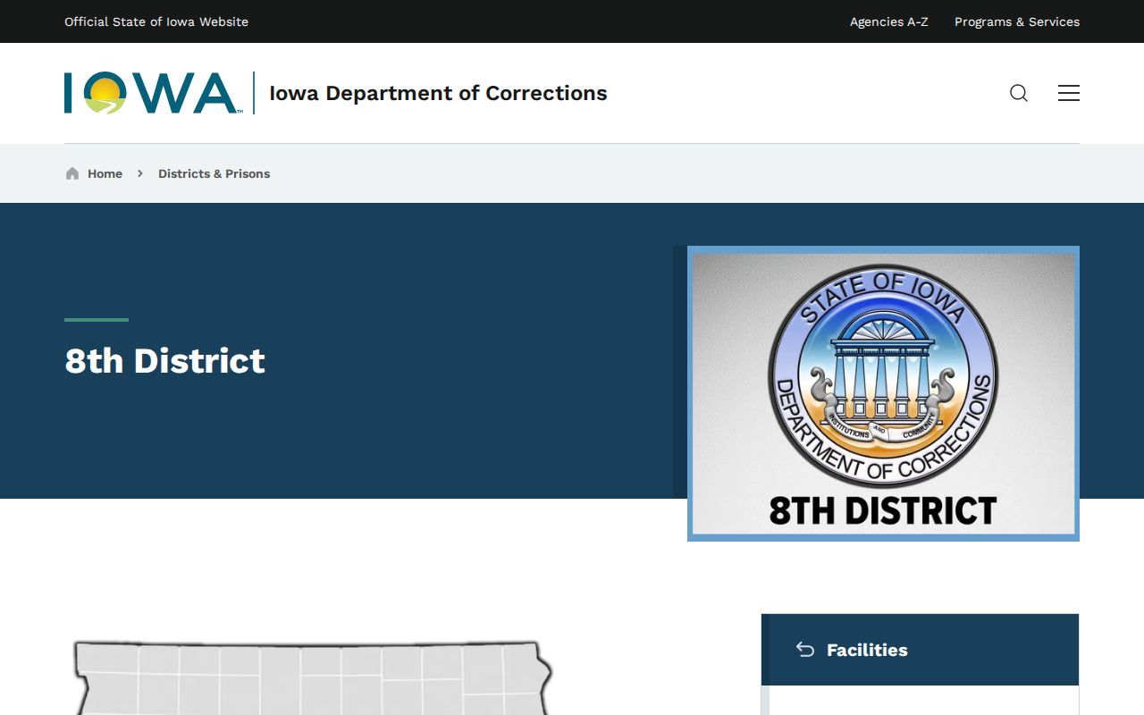 Iowa Department of Corrections Eighth Judicial District official directory for Lee County area agencies